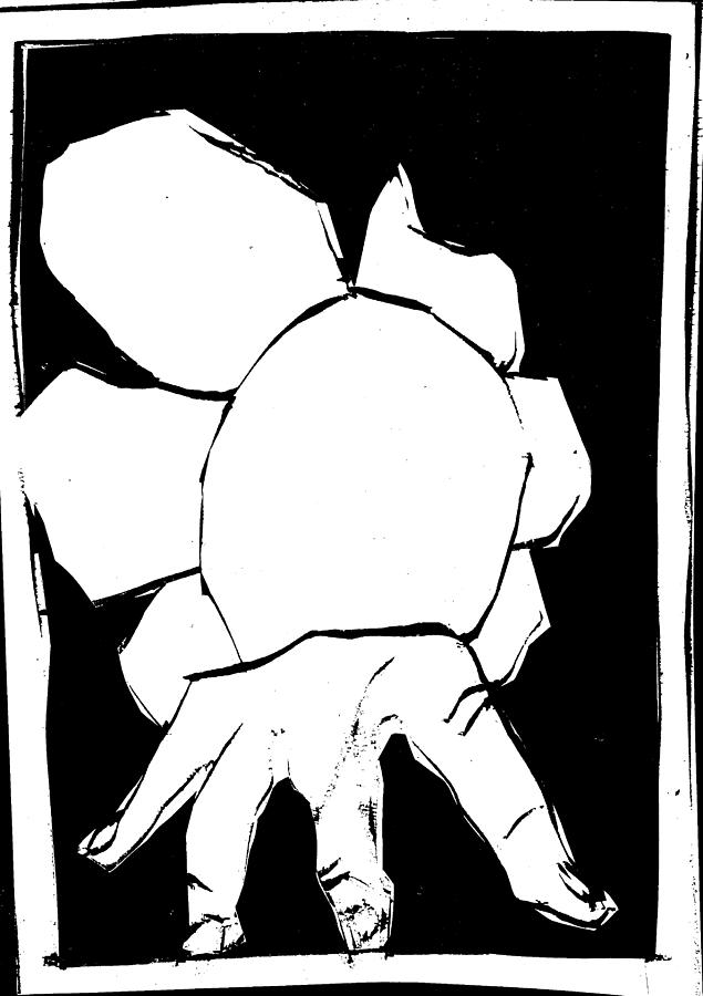 Black and White series - Hand and flower Digital Art by Edgeworth Johnstone