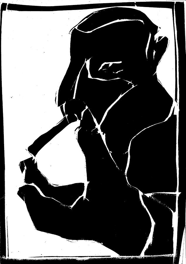Black and White series - Smoker smoking at hand Digital Art by Edgeworth Johnstone