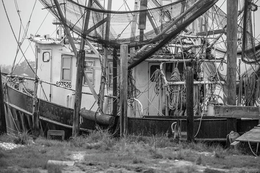 Black and White Shrimp Boat  Photograph by John McGraw