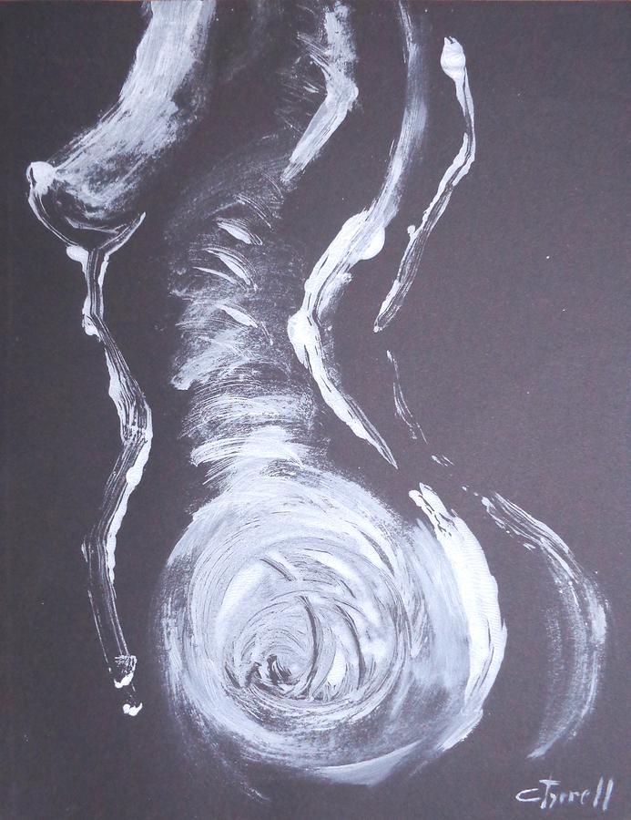 Black And White Side - Female Nude Painting by Carmen Tyrrell