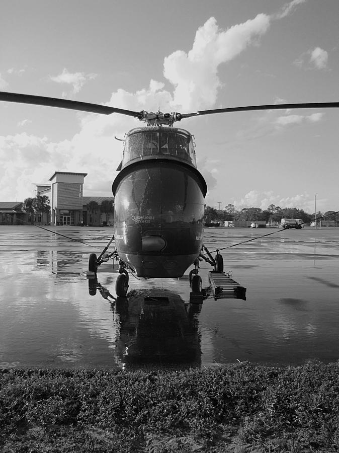 Black and White Sikorsky Helicopter 000 Photograph by Christopher Mercer