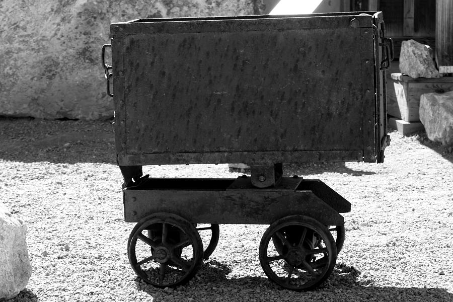 Black and White Silver Mine Cart Photograph by Colleen Cornelius