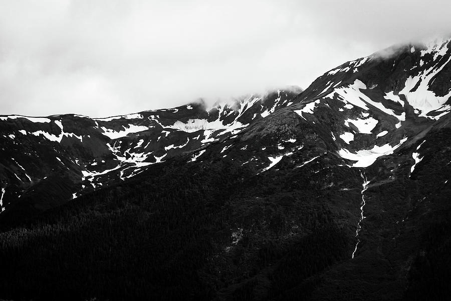 dark snowy mountains