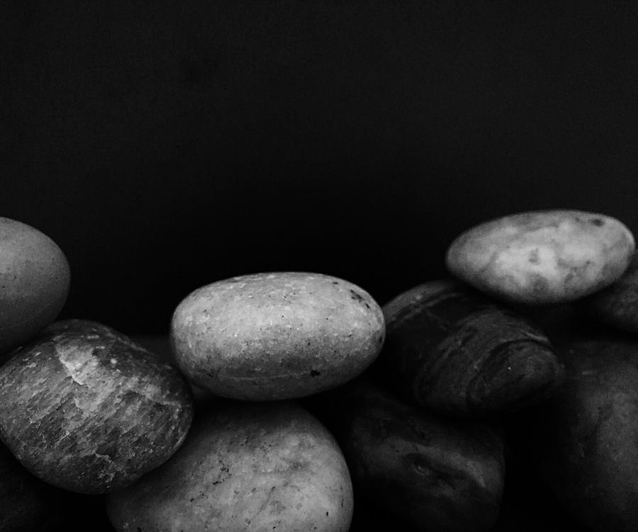 Black And White Stack Stones Photograph