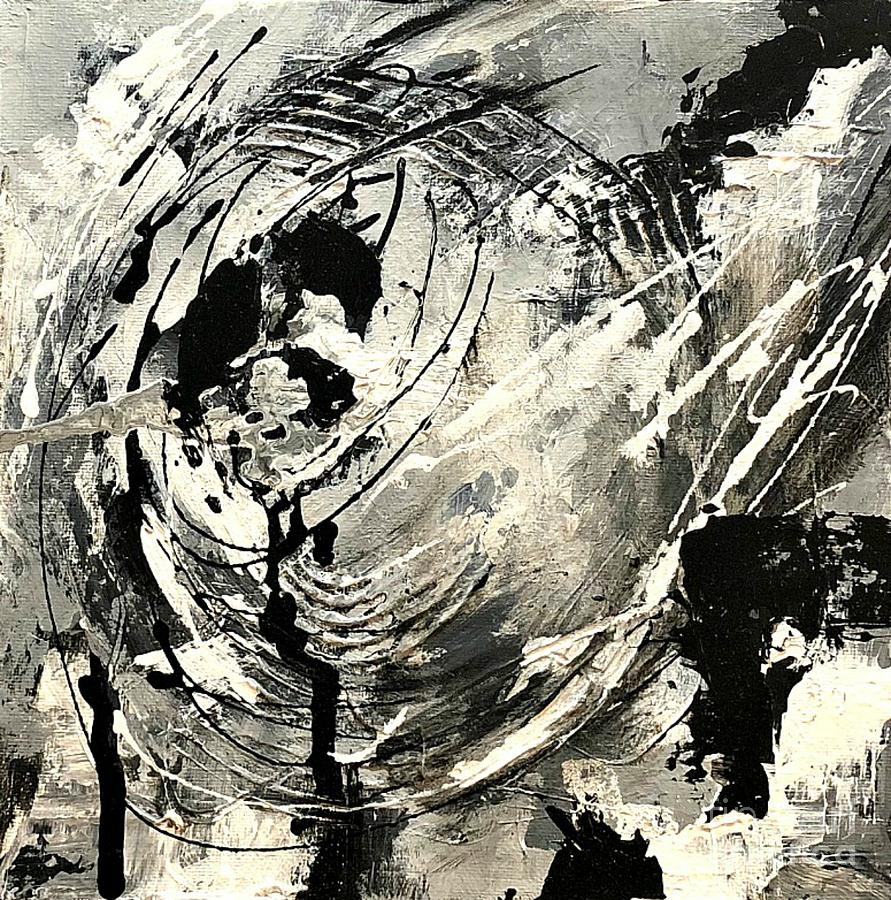 Black And White Painting - Black and White Study 5 by Mary Mirabal