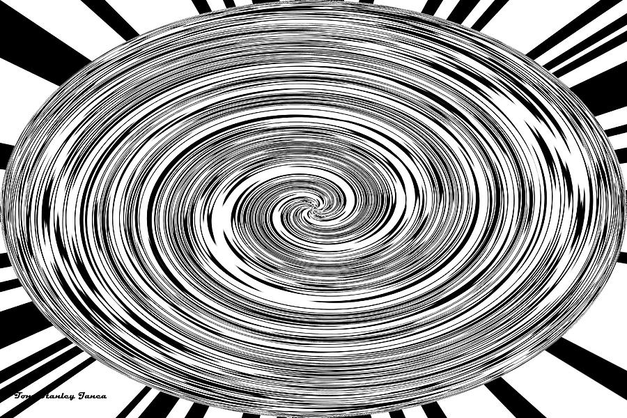 Black And White Swirl Digital Art by Tom Janca