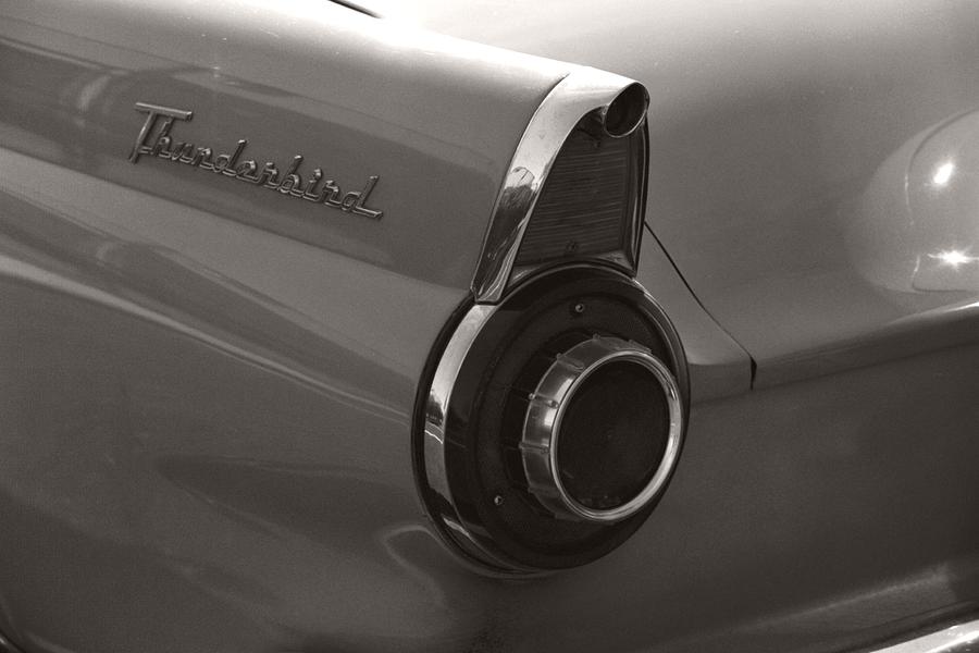 Black and White Thunderbird Tail Fin Photograph by Heather Kirk