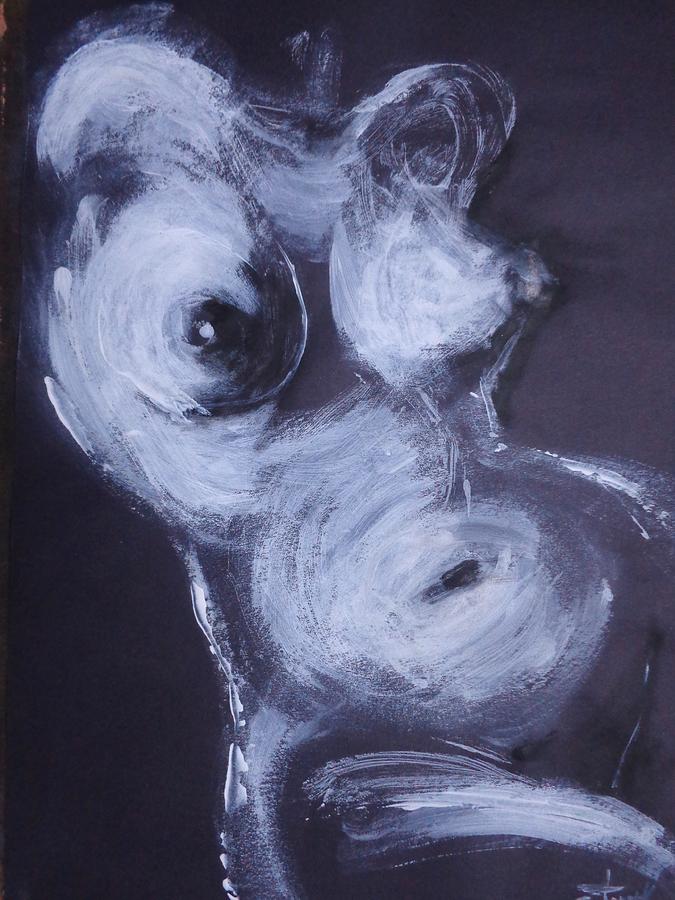Black And White Torso 1 - Female Nude Painting by Carmen Tyrrell