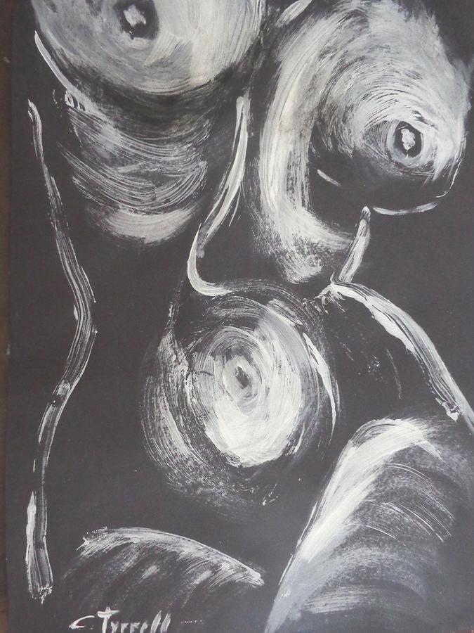 Black And White Torso 3 - Female Nude Painting by Carmen Tyrrell