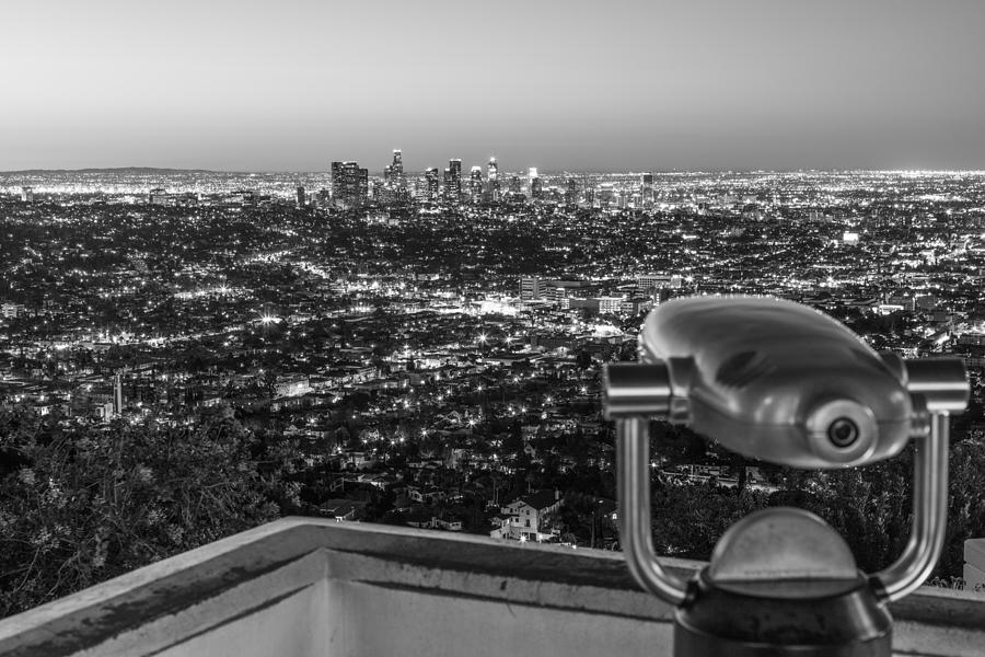 Black and White View of LA Photograph by John McGraw