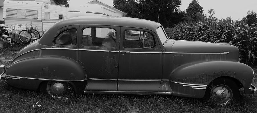 Black and White Vintage Car Photograph by Sarah Maple