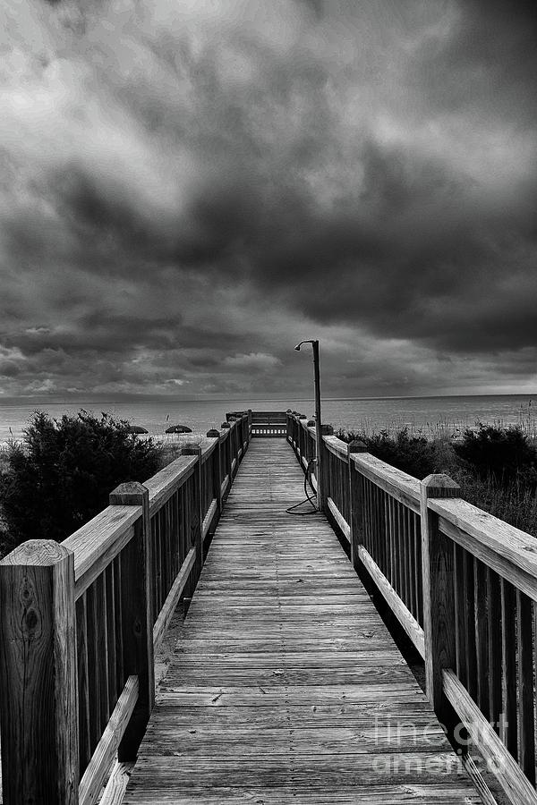 Black And White Photograph - Black and White walk to the beach by Scott Diffee