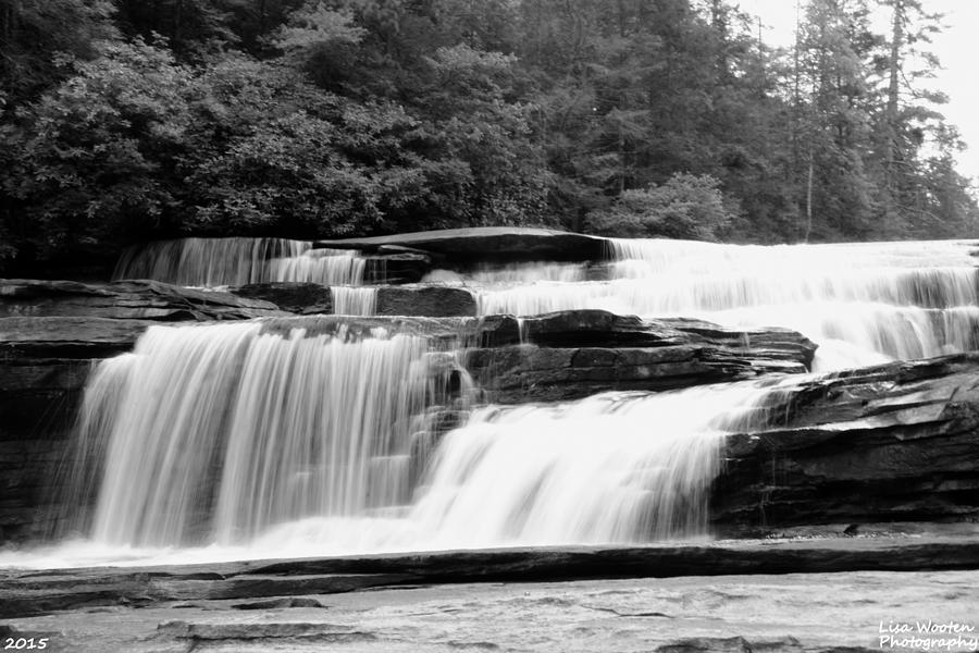 Black and White Waterfall Photograph by Lisa Wooten