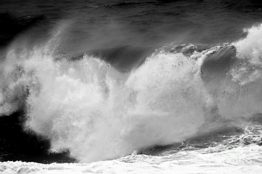 Black And White Wave Rush Photograph by Adam Jewell