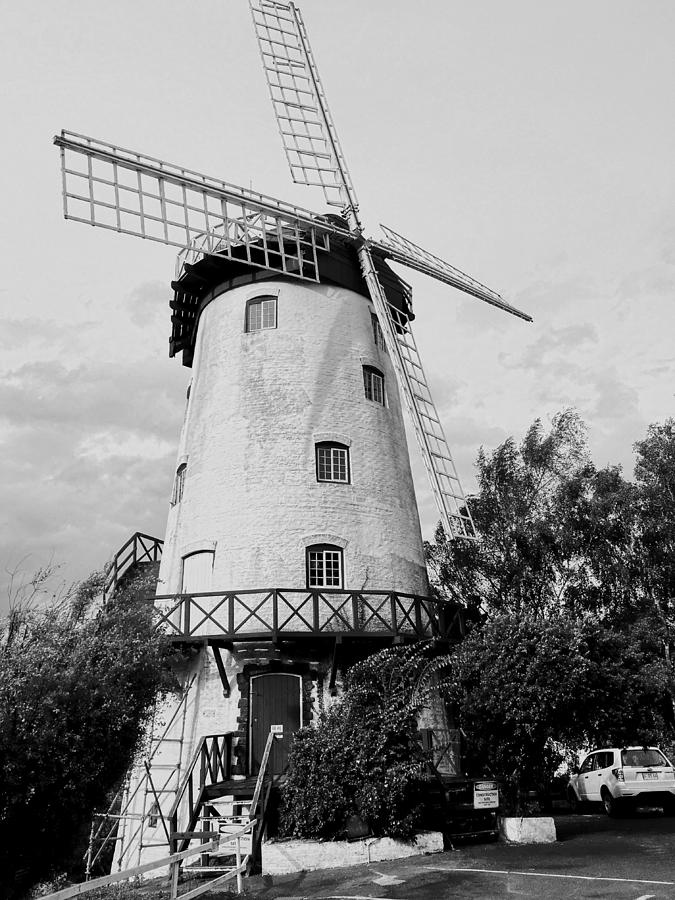 Black and White Windmill Photograph by Sandy Taylor