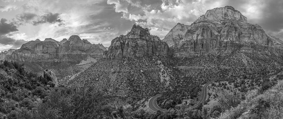 Black and White Zion Switchback  Photograph by John McGraw