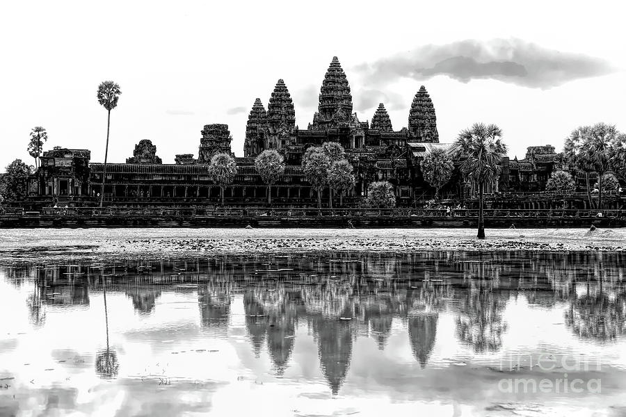 Black Angkor Wat Cambodia  Photograph by Chuck Kuhn