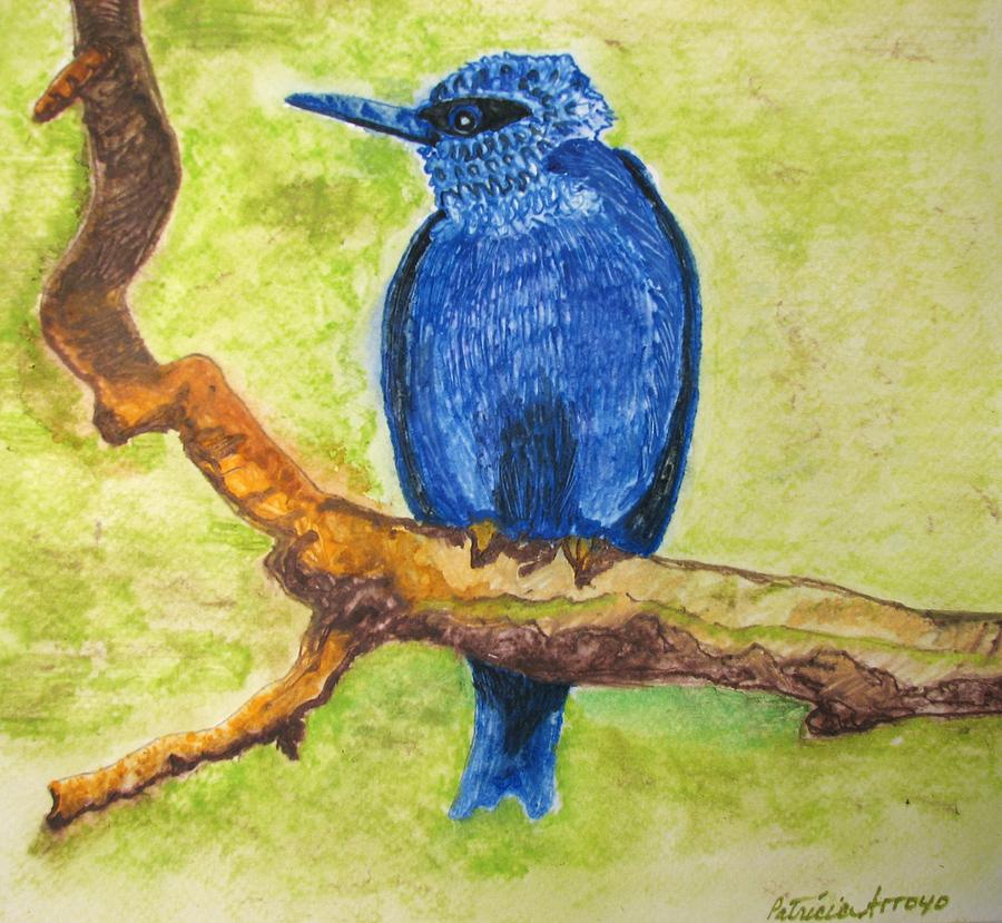 Black as Blue Bird Painting by Patricia Arroyo