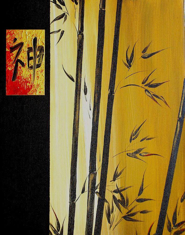 Black Bamboo Zen  Painting by Dina Dargo