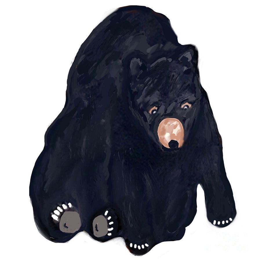 Black Bear Illustration Drawing Drawing by Susan Garren