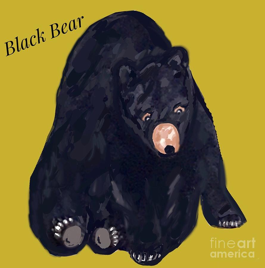 Black Bear Illustration  Digital Art by Susan Garren