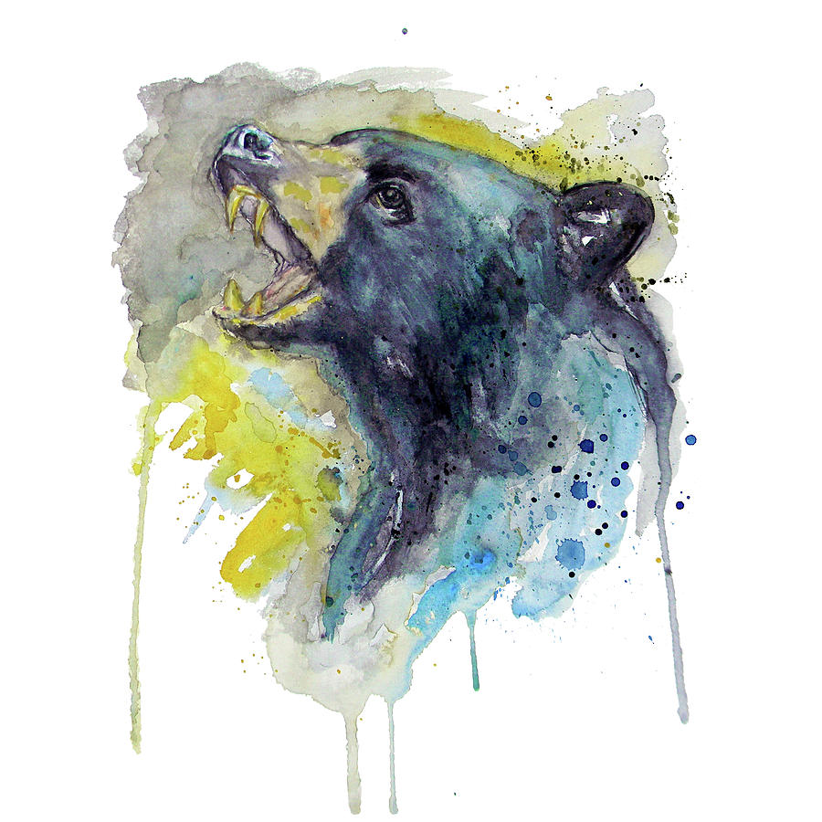Black Bear  Painting by Marian Voicu