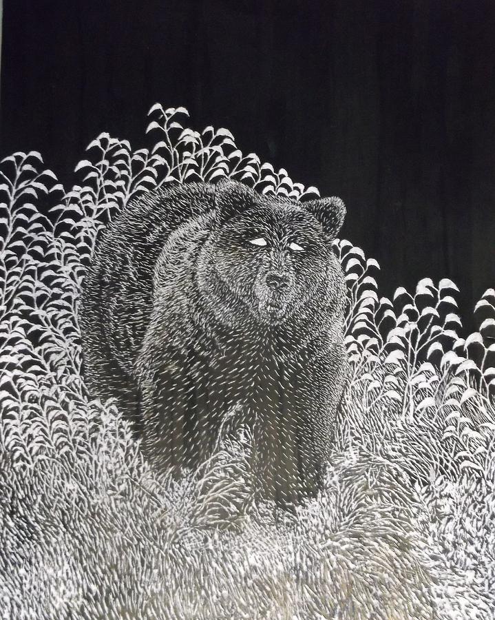 Black Bear Drawing - Black Bear by Sherry Bunker
