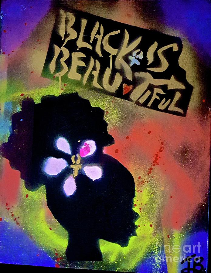 Black Beautifu Flower child Painting by Tony B Conscious