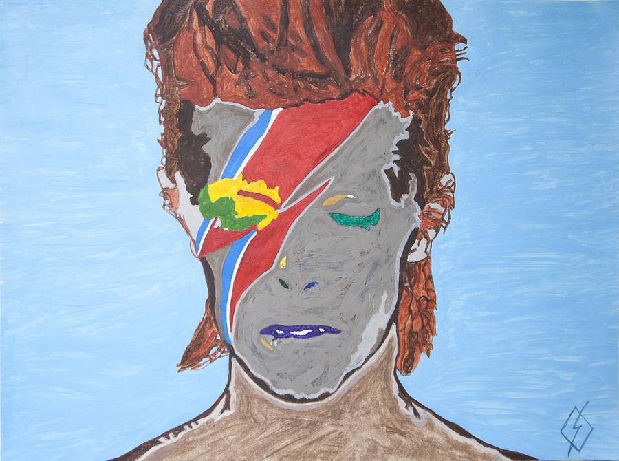 Black Bowie Painting by Stormm Bradshaw