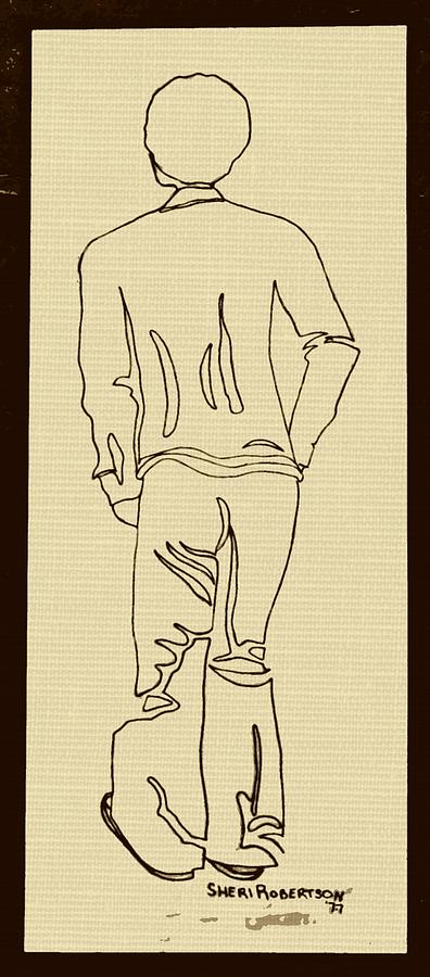 black boy standing on table drawing by sheri buchheit