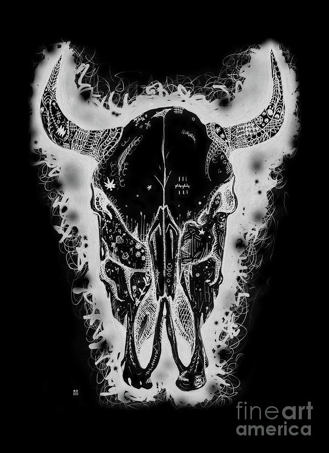 Bulls Drawing - Black Bull by Morgan Ralston Bulls Drawing - Black Bull by Morgan Ralston