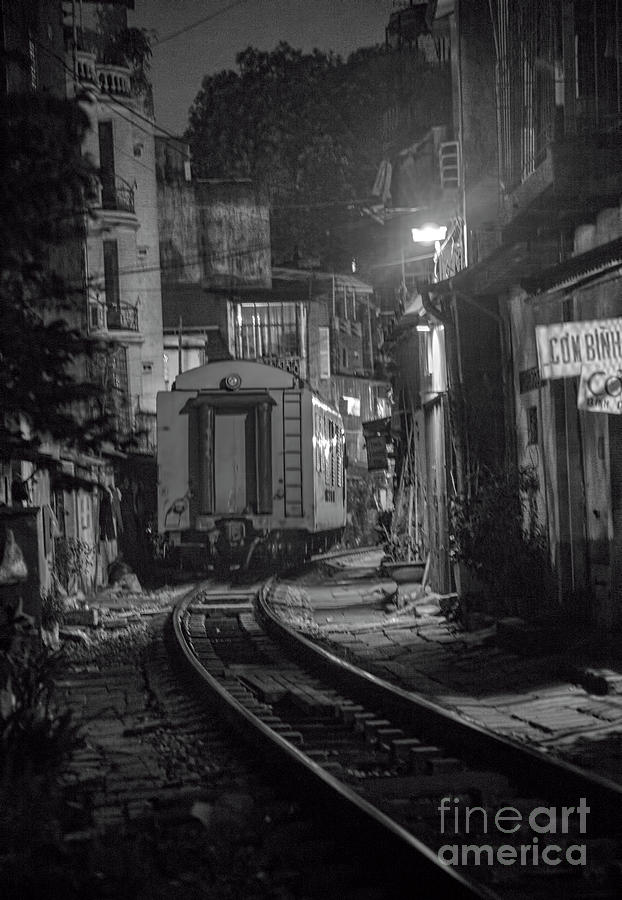 Black Caboose Tracks Hanoi Night Photograph by Chuck Kuhn