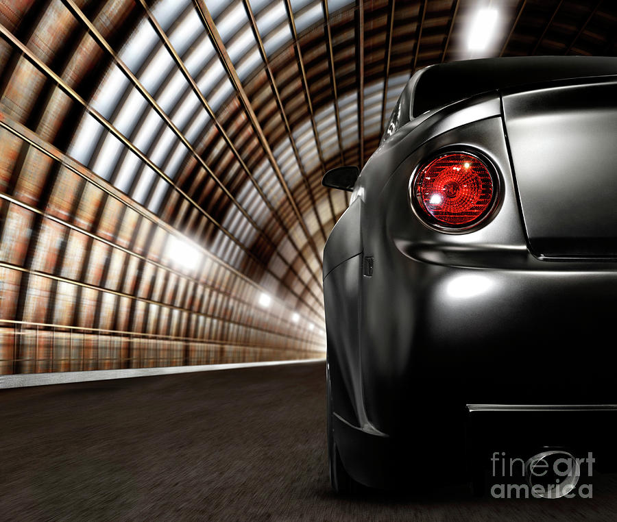 Black Car in a Tunnel Photograph by Maxim Images Exquisite Prints