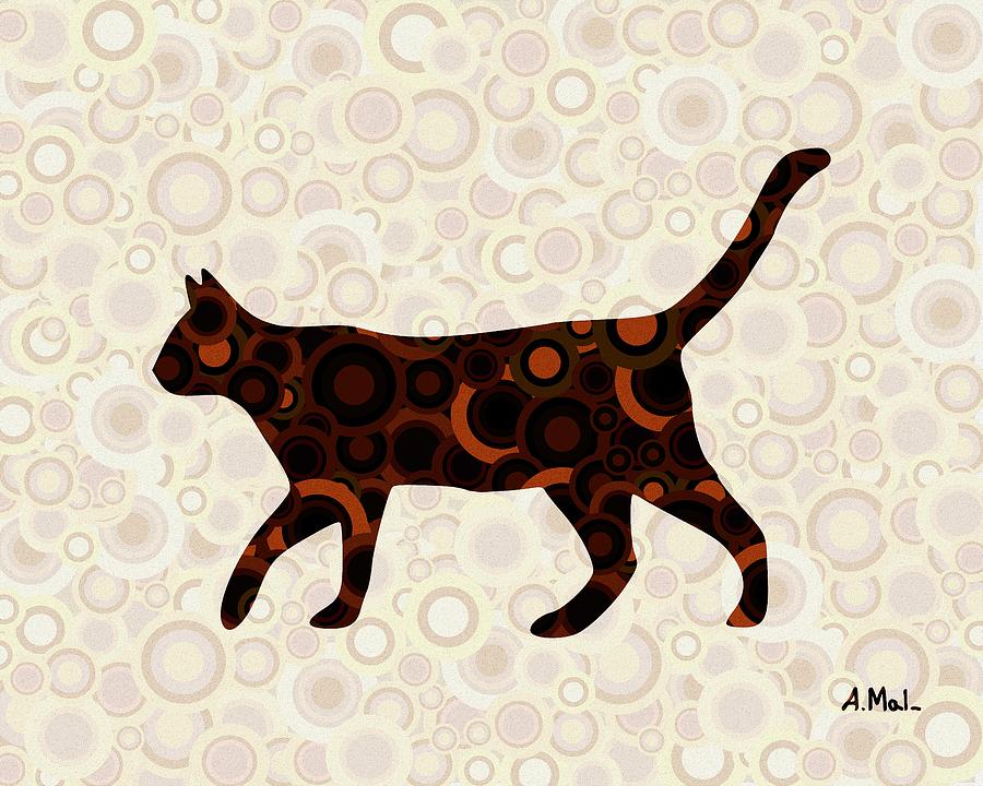 Cat Digital Art - Black Cat - Animal Art by Anastasiya Malakhova