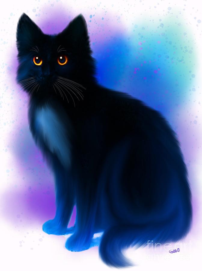 Black Cat Blues for You Digital Art by Nick Gustafson
