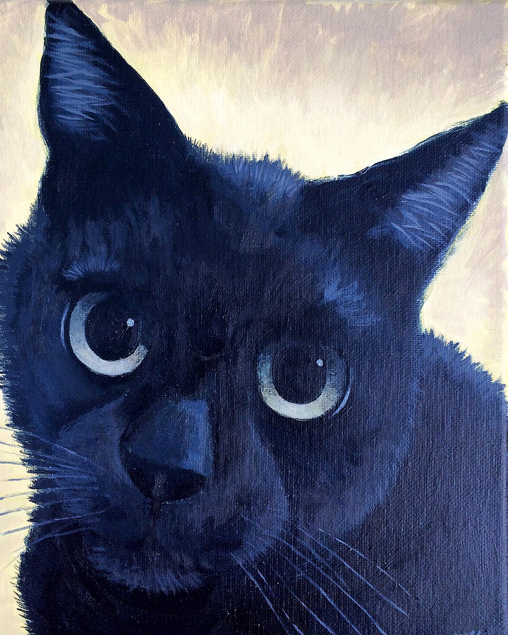 Black Cat Painting by Dustin Miller