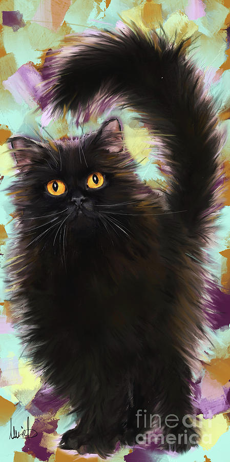 Black Cat Painting by Melanie D