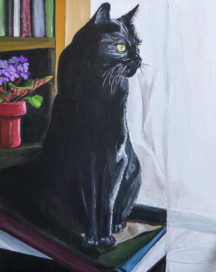Black Cat Painting by MKD Lincoln