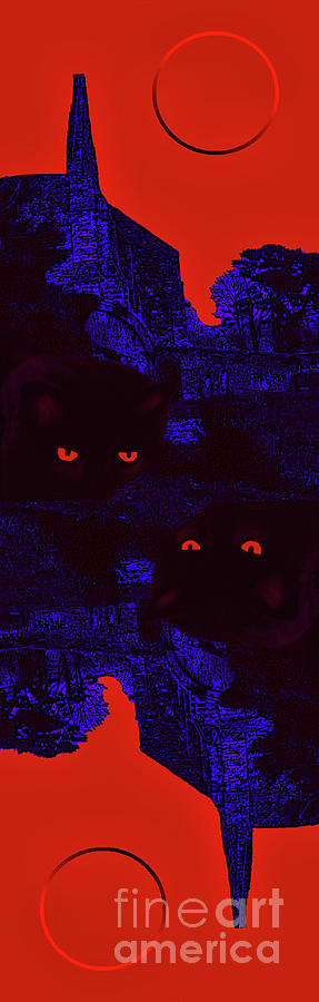 Black Cat Under A Blood Red Moon Photograph by Jeff Breiman