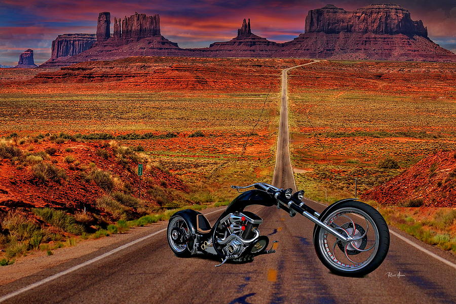 Black Chopper at Monument Valley Photograph by Russ Harris