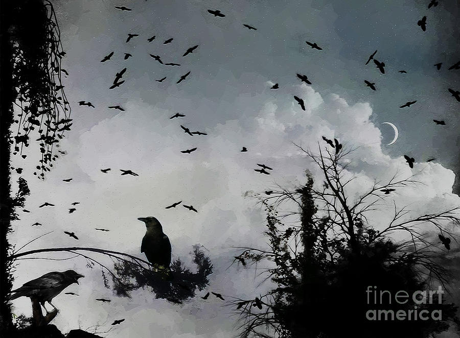 Black Crows  Painting by Gull G