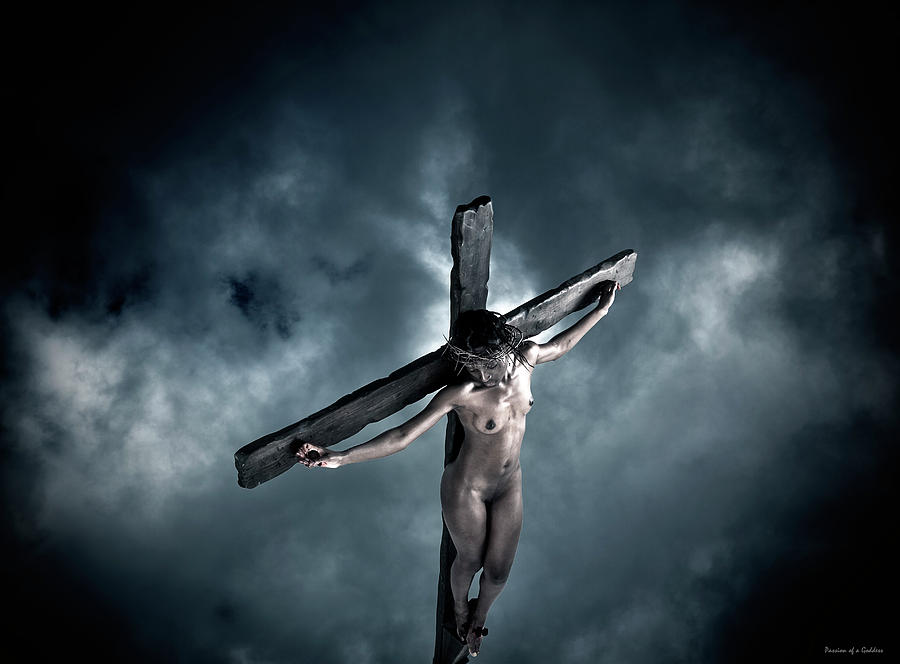 Jesus Christ Photograph - Black Crucified Jesus by Ramon Martinez