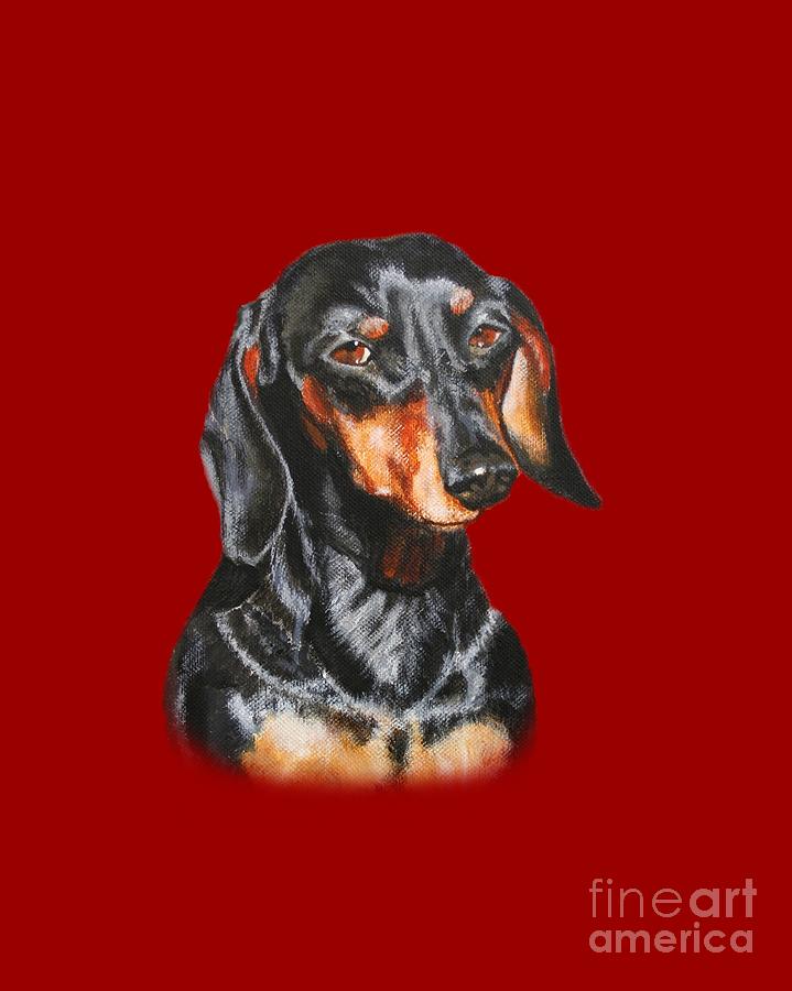 Still Life Painting - Black Dachshund Accessories by Jimmie Bartlett