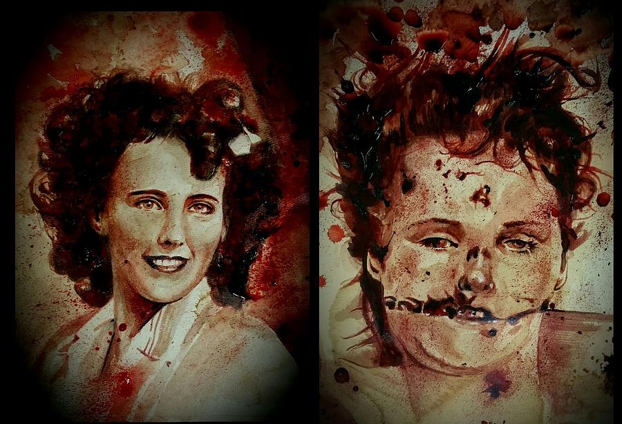 Black Dahlia Elizabeth Short before and after Painting by Ryan Almighty