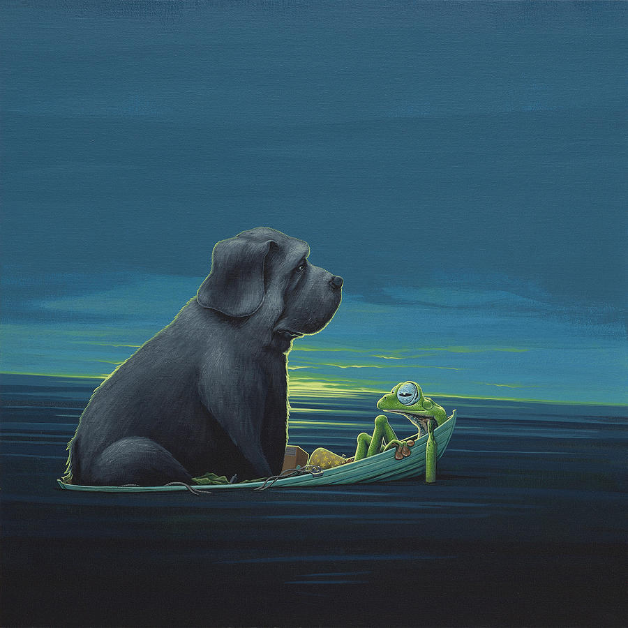 Dog Painting - Black dog by Jasper Oostland