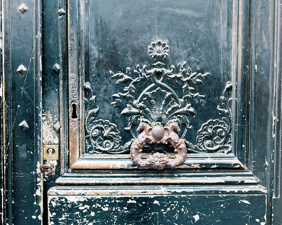 Black Door - Paris, France Photograph by Melanie Alexandra Price