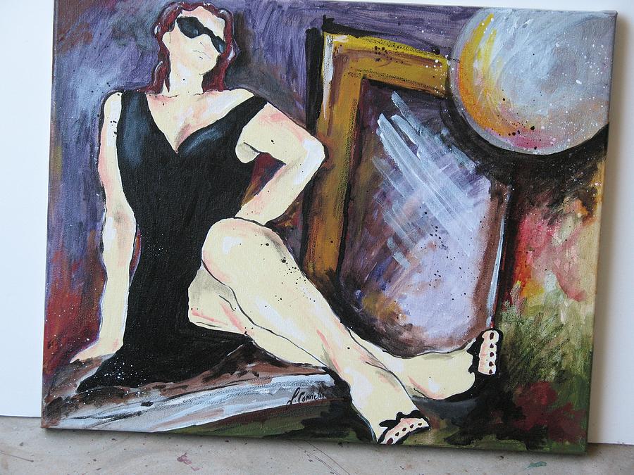 Figurative Painting - Black Dress by Laura Connely Sleighter