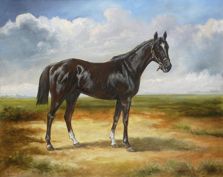 Black English Horse 2 Painting by Irek Szelag