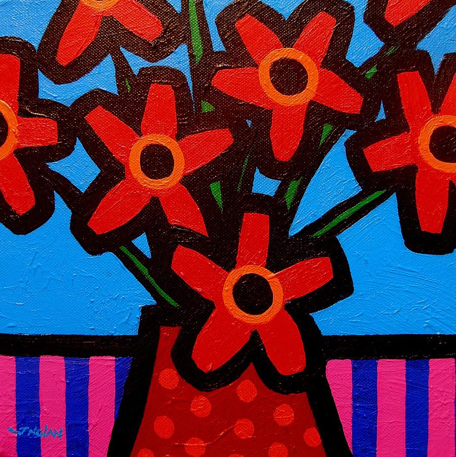 Flower Painting - Black Eyed Flowers by John  Nolan