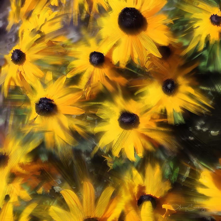 Black Eyed Susans Digital Art by Looking Glass Images